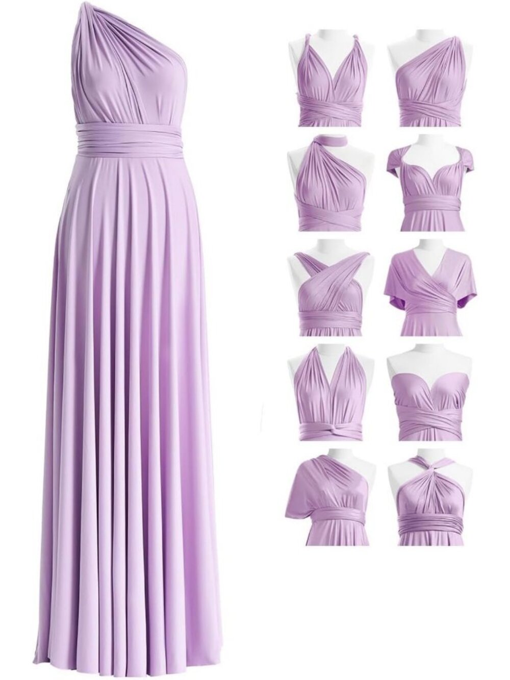 Versatile Maxi Infinity Dress for Bridesmaids | Convertible Multi-Way Wrap Style